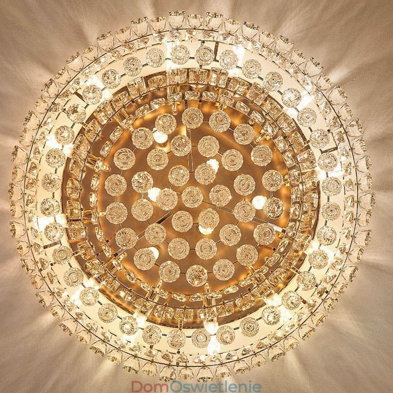 Luksusowa kryształowa lampa sufitowa okrągła kryształowa dekoracyjna