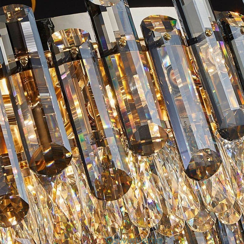 Kryształowa lampa sufitowa prosta nowoczesna okrągła lampa jadalna