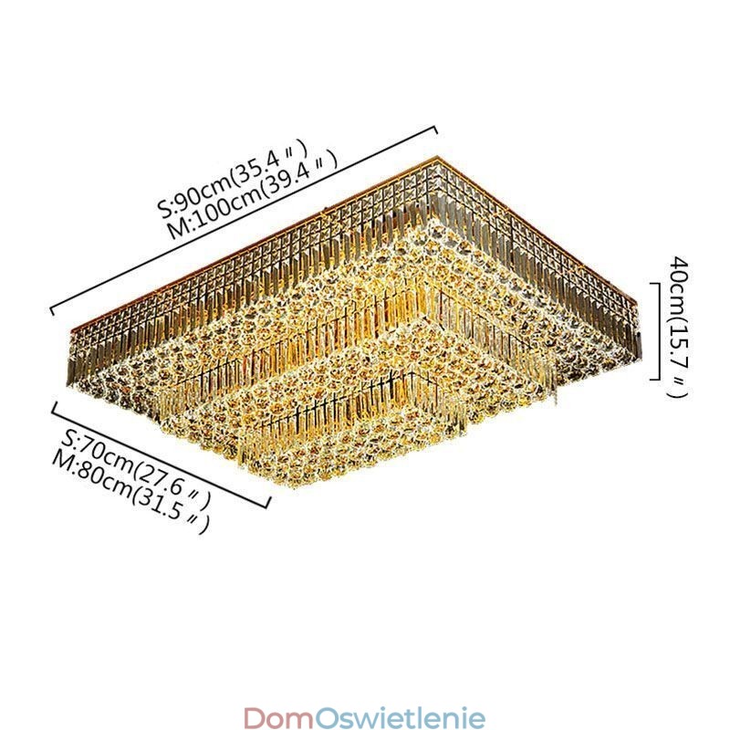 Nowoczesny, montowany na płasko, trzypoziomowy, kryształowy żyrandol