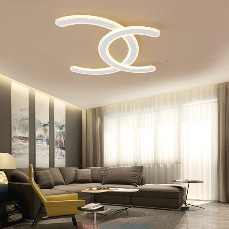 Nowoczesna prosta lampa sufitowa z akrylu w kształcie litery C