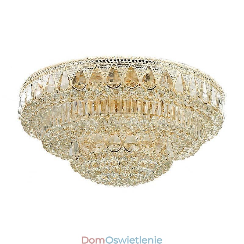 Luksusowa lampa sufitowa kryształowa okrągła do montażu na płasko