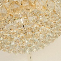Luksusowa lampa sufitowa kryształowa okrągła do montażu na płasko