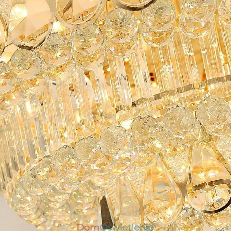 Luksusowa lampa sufitowa kryształowa okrągła do montażu na płasko