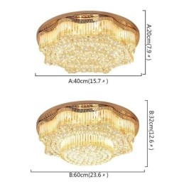 Współczesna lampa sufitowa kryształowa do montażu na płasko, luksusowe okrągłe oświetlenie