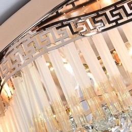Współczesna lampa sufitowa kryształowa do montażu na płasko, luksusowe okrągłe oświetlenie