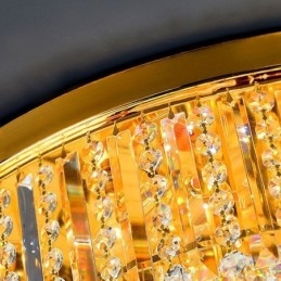 Eleganckie oświetlenie sufitowe wpuszczane w sufit, kryształowe złoto