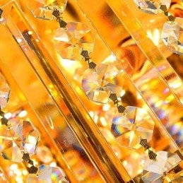 Eleganckie oświetlenie sufitowe wpuszczane w sufit, kryształowe złoto