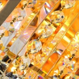 Eleganckie oświetlenie sufitowe wpuszczane w sufit, kryształowe złoto