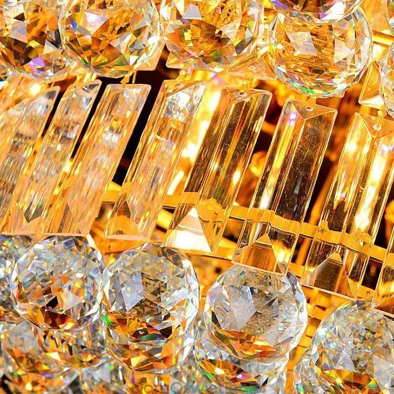 Oświetlenie sufitowe kryształowe, okrągłe, europejskie