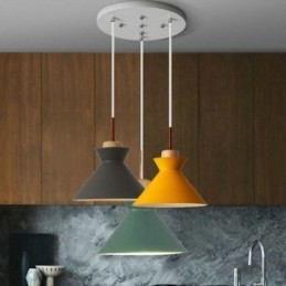 Nordic Macaron Island 3-punktowa lampa wisząca Simple Iron Arti Three Lights