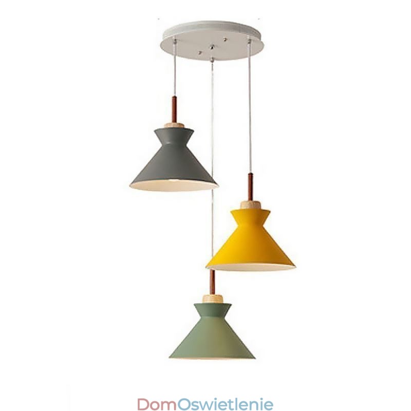 Nordic Macaron Island 3-punktowa lampa wisząca Simple Iron Arti Three Lights