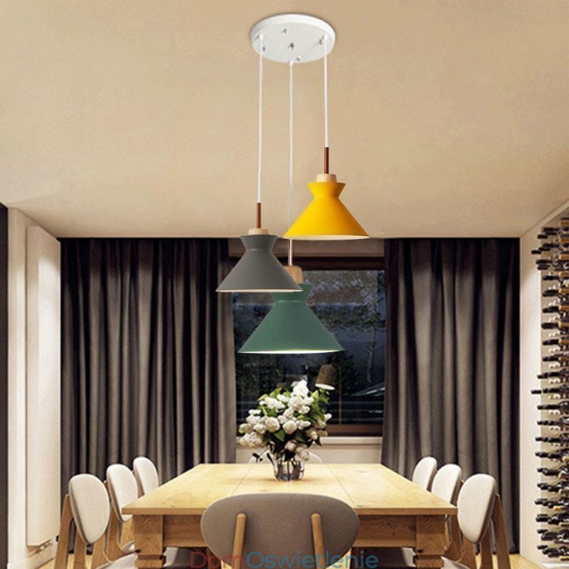 Nordic Macaron Island 3-punktowa lampa wisząca Simple Iron Arti Three Lights