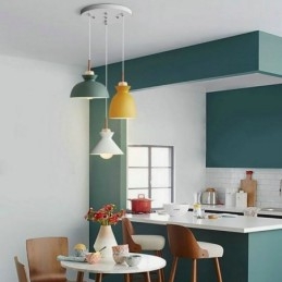 Wisząca lampa Macaron Nordic Simple Iron Arti z trzema światłami