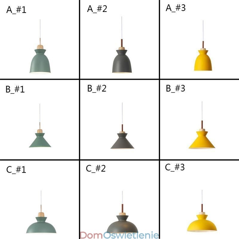 Wisząca lampa Macaron Nordic Simple Iron Arti z trzema światłami