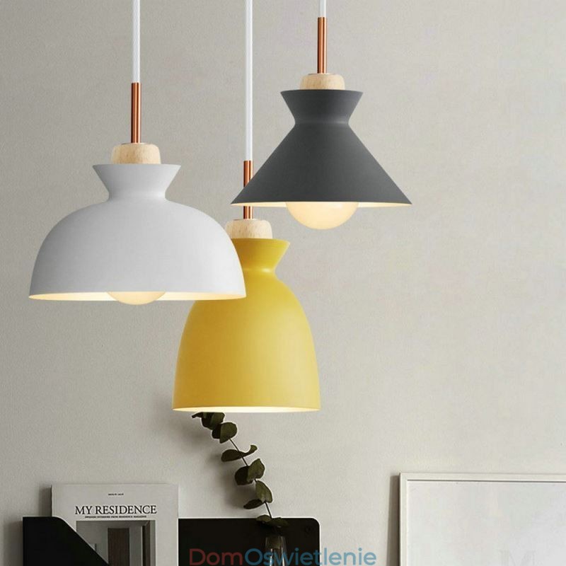 Wisząca lampa Macaron Nordic Simple Iron Arti z trzema światłami