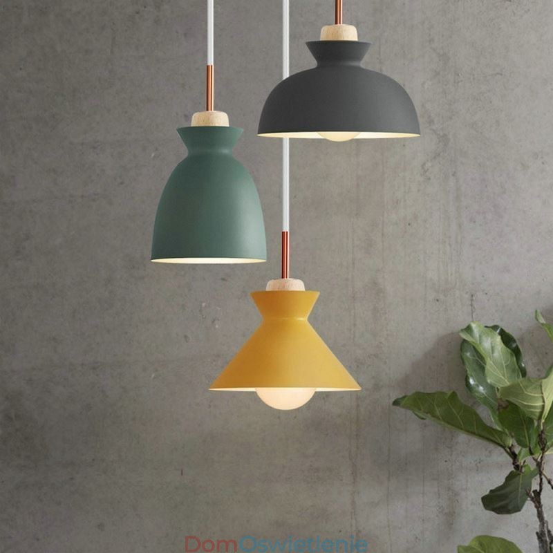 Wisząca lampa Macaron Nordic Simple Iron Arti z trzema światłami