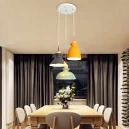 Wisząca lampa Macaron Nordic Simple Iron Arti z trzema światłami