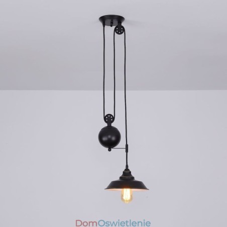 Industrialna lampa wisząca Farmhouse Pulley, chowana, regulowana wysokość Industrialna lampa wisząca Farmhouse Pulley, chowana, regulowana wysokość