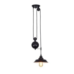 Industrialna lampa wisząca Farmhouse Pulley, chowana, regulowana wysokość
