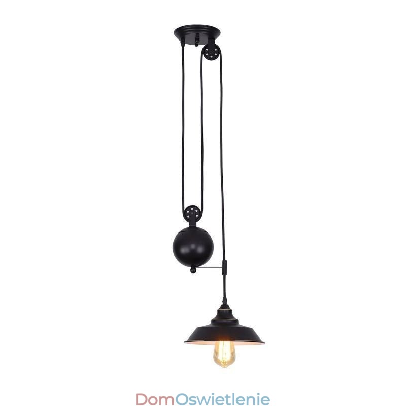 Industrialna lampa wisząca Farmhouse Pulley, chowana, regulowana wysokość