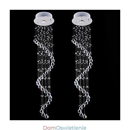 Kryształowa lampa wisząca żyrandol oświetlenie 1 światła srebrny Canpoy przezroczysty K9 kryształowe lampy sufitowe Helix H120CM Kryształowa lampa wisząca żyrandol oświetlenie 1 światła srebrny Canpoy przezroczysty K9 kryształowe lampy sufitowe Helix H120CM