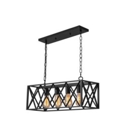 Rustykalna prostokątna lampa wisząca 4 światła Farmhouse wisząca lampa