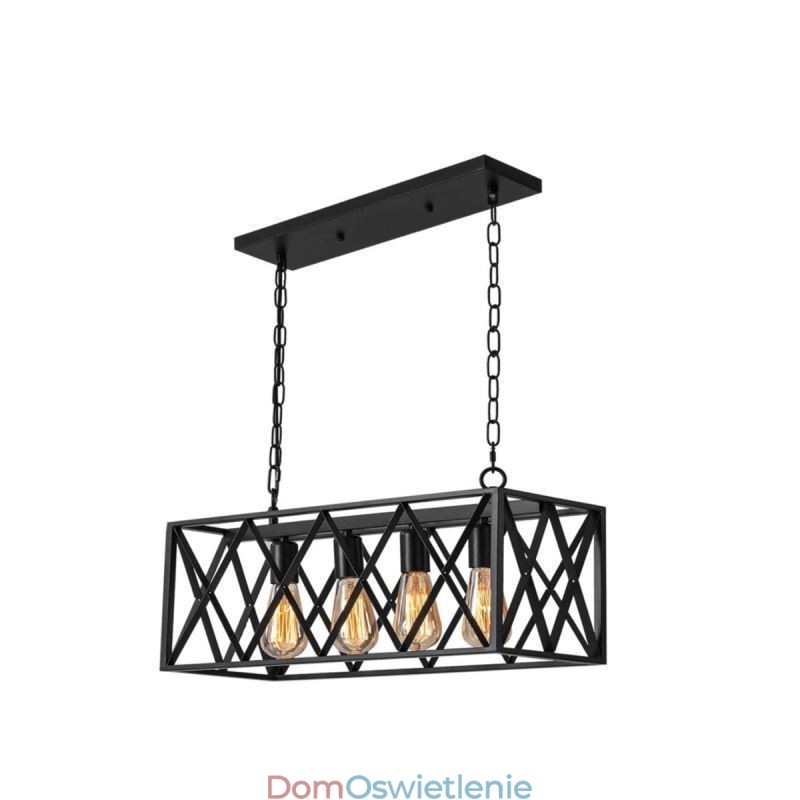 Rustykalna prostokątna lampa wisząca 4 światła Farmhouse wisząca lampa