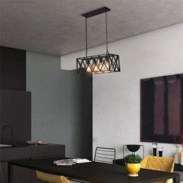 Rustykalna prostokątna lampa wisząca 4 światła Farmhouse wisząca lampa