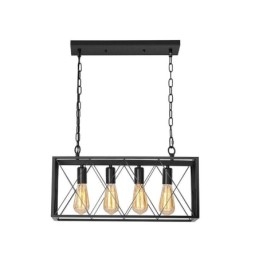Rustykalna prostokątna lampa wisząca 4 światła Farmhouse wisząca lampa