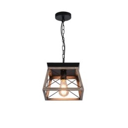 Vintage Trapezoidalna lampa wisząca Metalowa czarna lampa wisząca