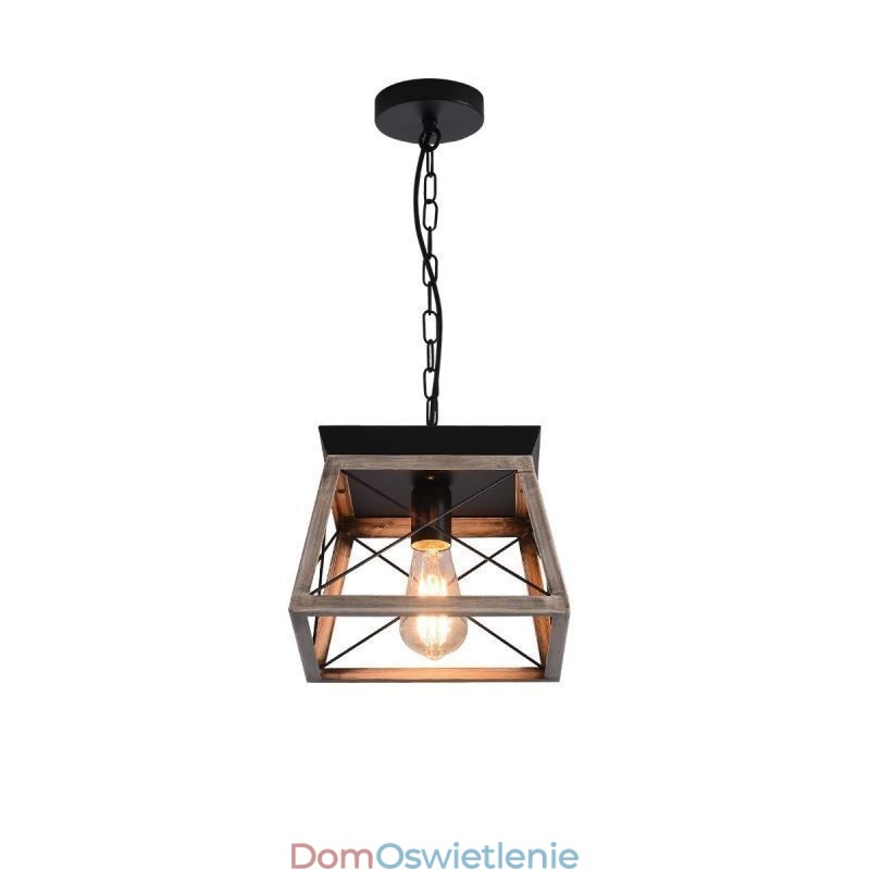 Vintage Trapezoidalna lampa wisząca Metalowa czarna lampa wisząca