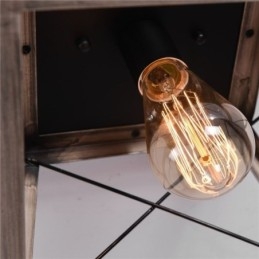 Vintage Trapezoidalna lampa wisząca Metalowa czarna lampa wisząca