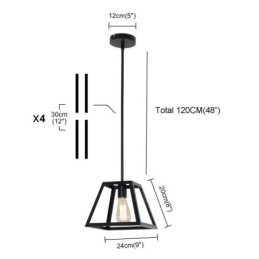 Rustykalna lampa wisząca Farmhouse Industrial Mini Metalowa lampa sufitowa Trapezoidalny kształt wyspa