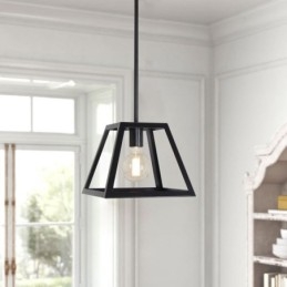 Rustykalna lampa wisząca Farmhouse Industrial Mini Metalowa lampa sufitowa Trapezoidalny kształt wyspa