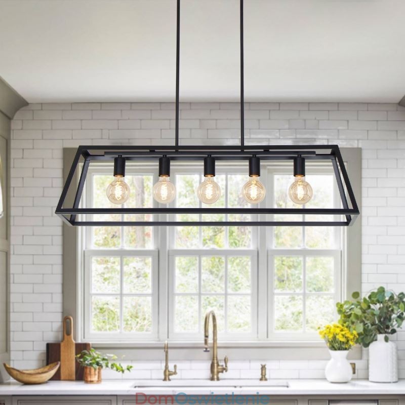 Industrialna metalowa lampa wisząca trapezoidalna wisząca lampa sufitowa
