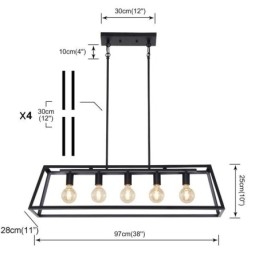 Industrialna metalowa lampa wisząca trapezoidalna wisząca lampa sufitowa