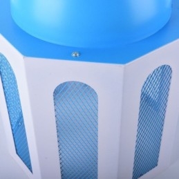 Wisząca lampa w kształcie zamku, nowoczesna, niebiesko-biała