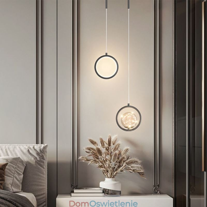 Okrągły pierścień wiszący lampa nowoczesna kula wisząca lampa