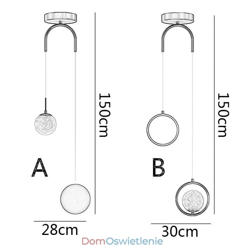 Okrągły pierścień wiszący lampa nowoczesna kula wisząca lampa