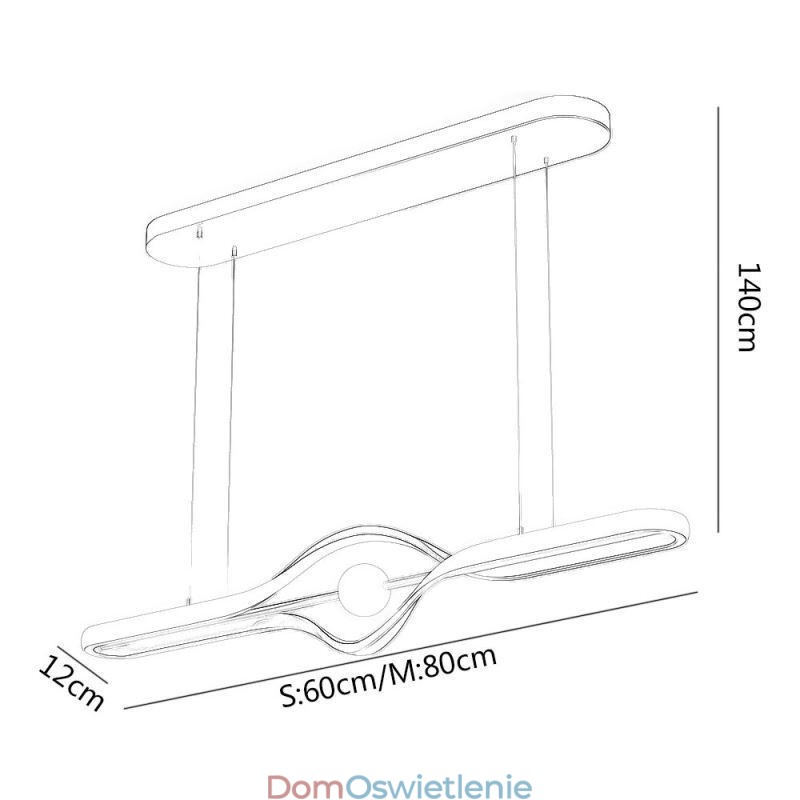 Nowoczesna liniowa lampa wisząca, długa lampa wisząca