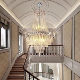 Nowoczesny kryształowy żyrandol Współczesna elegancka lampa sufitowa Duplex Stair