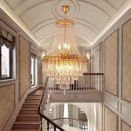 Nowoczesny kryształowy żyrandol Współczesna elegancka lampa sufitowa Duplex Stair