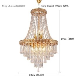 Nowoczesny kryształowy żyrandol Współczesna elegancka lampa sufitowa Duplex Stair