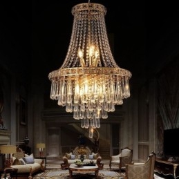 Nowoczesny kryształowy żyrandol Współczesna elegancka lampa sufitowa Duplex Stair
