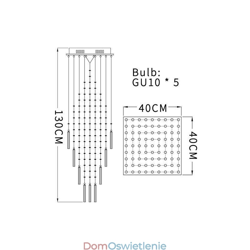 Nowoczesny kryształowy żyrandol kwadratowy Współczesna elegancka lampa sufitowa Duplex Stair
