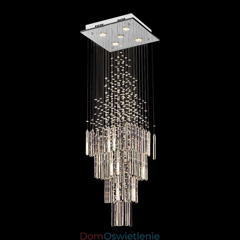 Nowoczesny kryształowy żyrandol kwadratowy Współczesna elegancka lampa sufitowa Duplex Stair