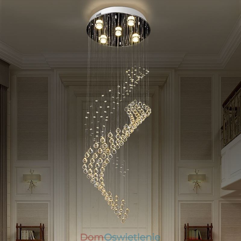 Elegancki kryształowy żyrandol Raindrop Ceiling Lights Foyer