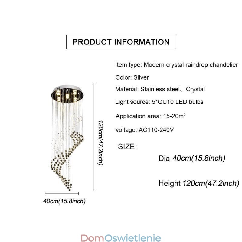 Elegancki kryształowy żyrandol Raindrop Ceiling Lights Foyer