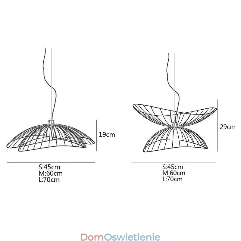 Nowoczesny żyrandol w kształcie kapelusza, minimalistyczny wystrój, lampa wisząca 1 światło