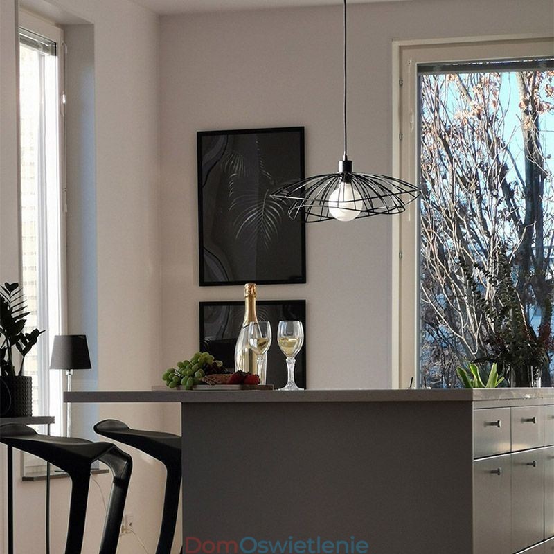 Nowoczesny żyrandol w kształcie kapelusza, minimalistyczny wystrój, lampa wisząca 1 światło